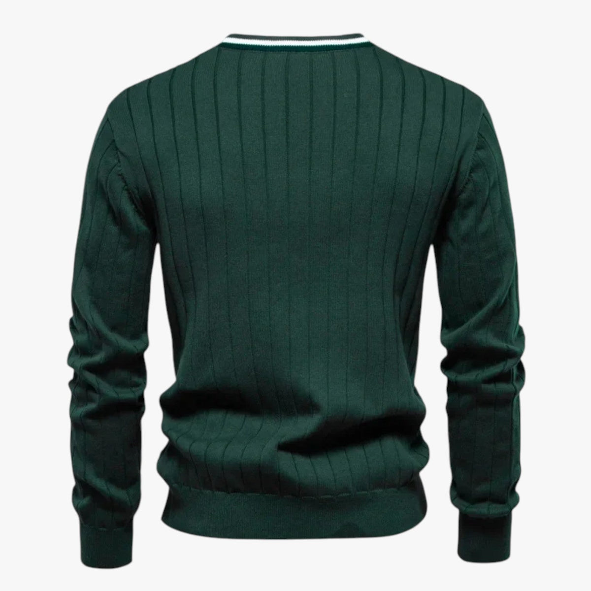 Men's Wool Blend V-Neck Cardigan with Colour-Block Detail
