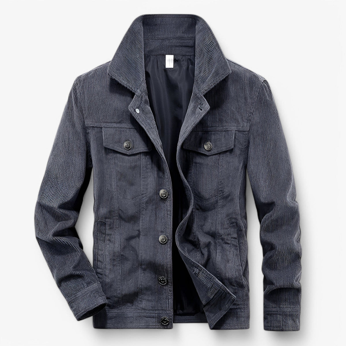 Ribbed Corduroy Jacket with a Structured Vintage Cut