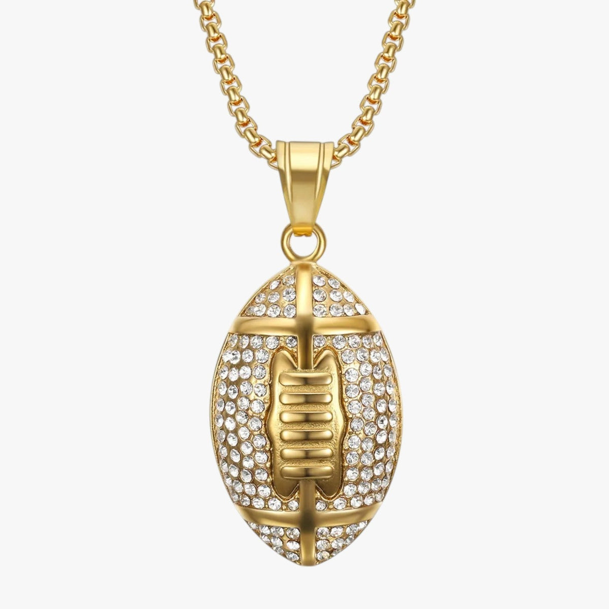 Stainless Steel Necklace with Crystal-Set Pendant