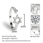 Justerbar zirkoniaring med glittrande hexagonal sten