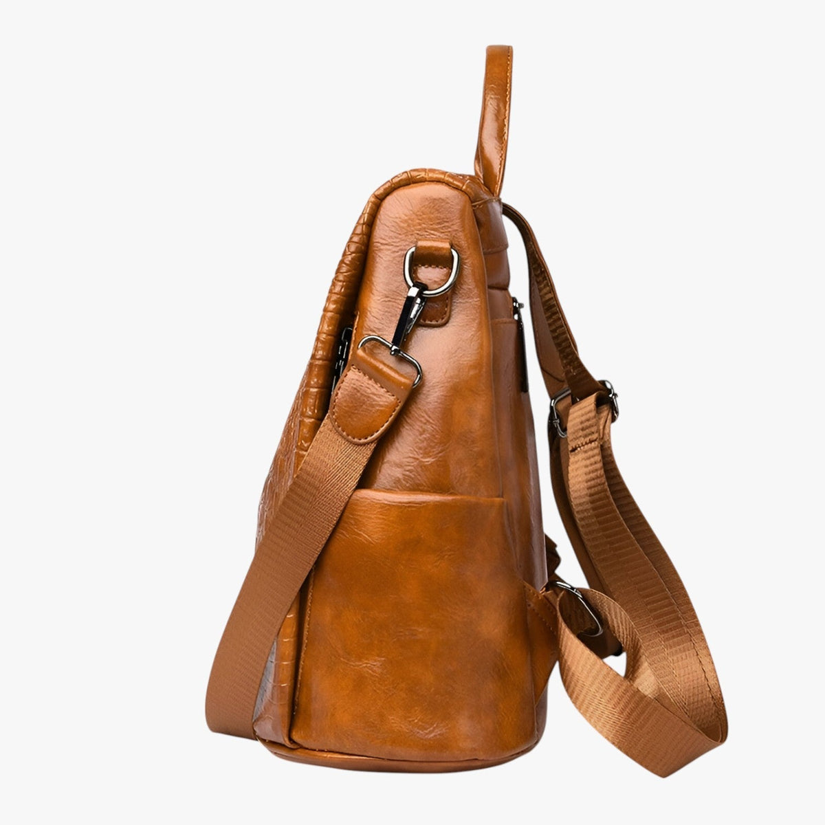 Soft Faux Leather Backpack with Anti-Theft Back Zip Pockets