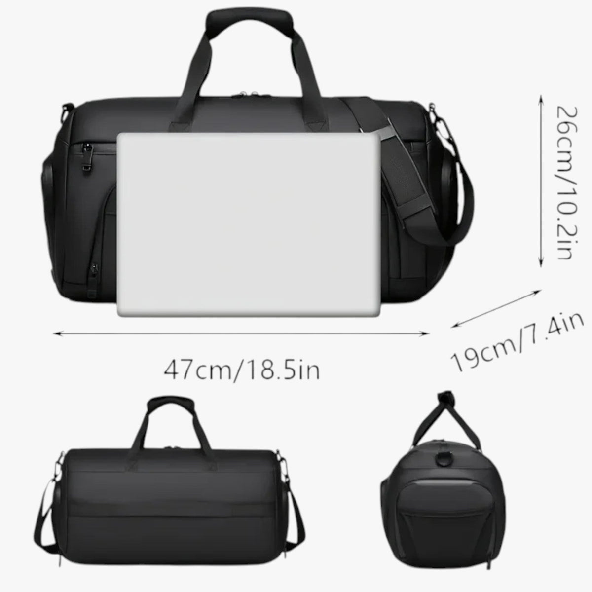 Durable Canvas Sports Duffel Bag with Adjustable Strap