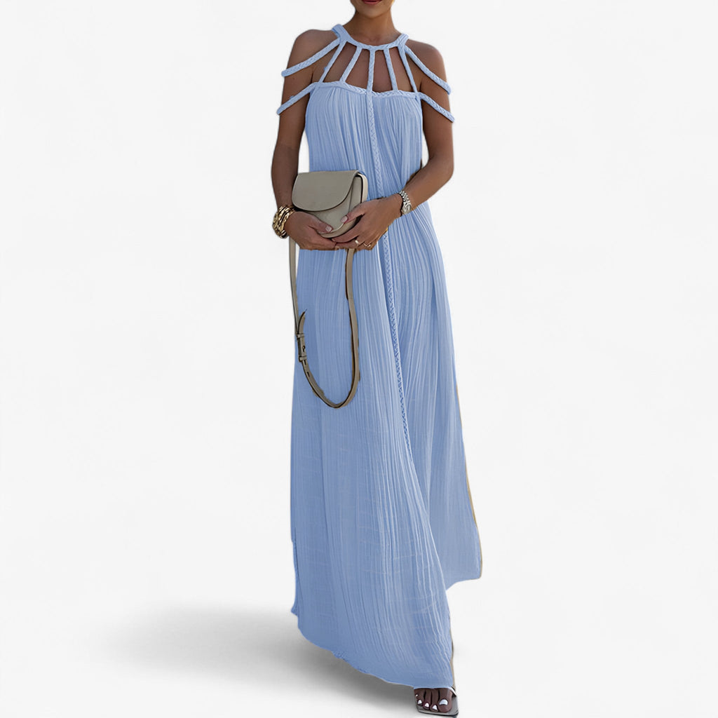 Vestido largo con una silueta fluida y estilizadora