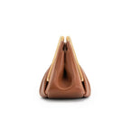 Origami-Inspired Faux Leather Clutch with a Gold-Tone Handle