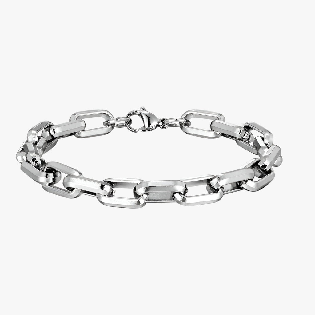 Pulsera de hombre de eslabones de acero inoxidable en negro y dorado