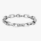 Pulsera de hombre de eslabones de acero inoxidable en negro y dorado