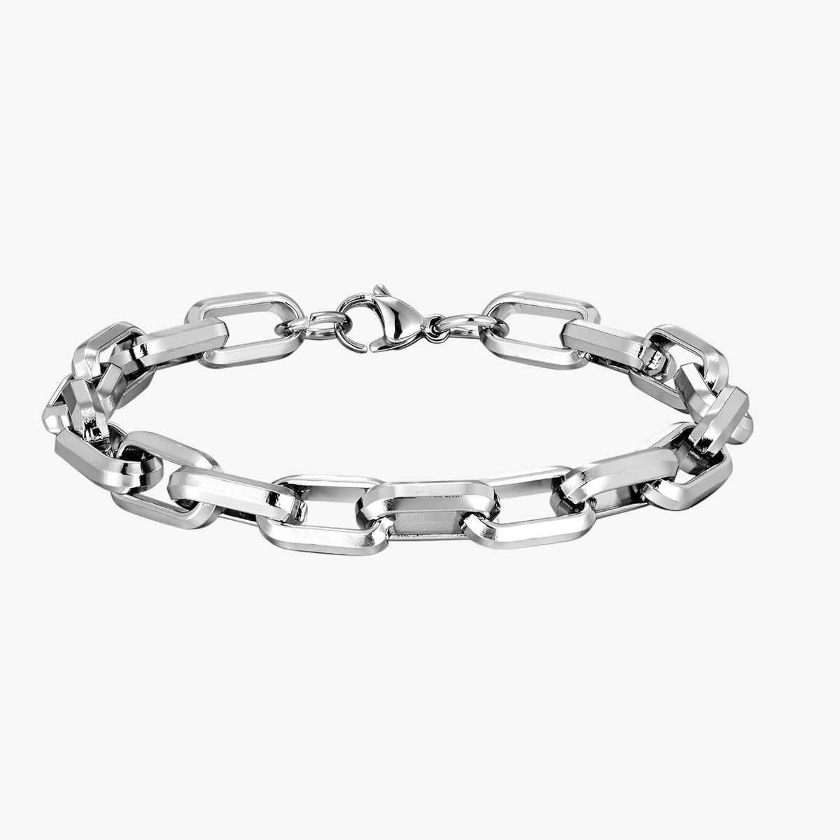 Men's Stainless Steel Chain Link Bracelet in Black and Gold
