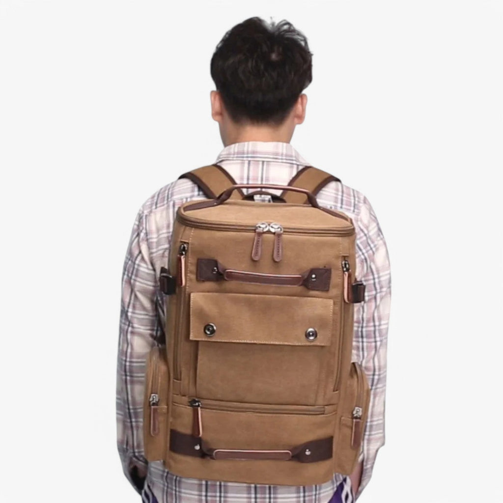 Vintage Canvas Backpack with Laptop Compartment