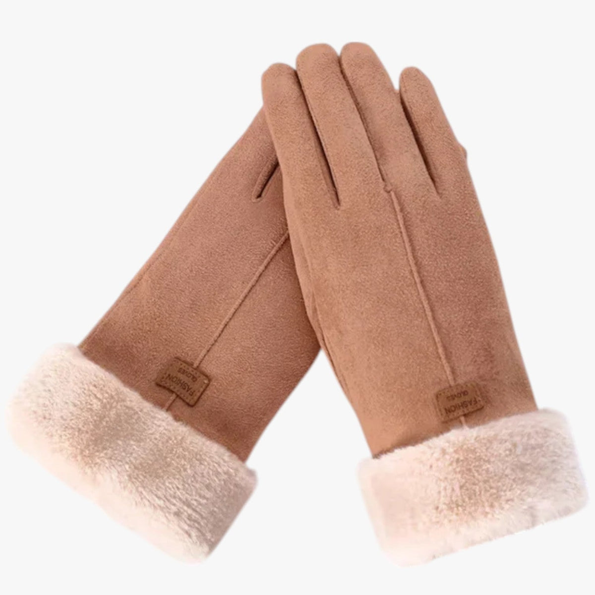 Soft Plush-Lined Windproof Gloves with Touchscreen Fingertips