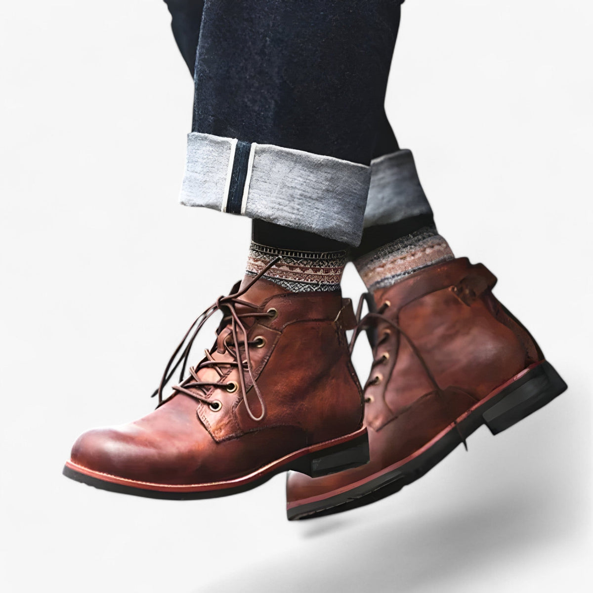 Botas altas robustas de hombre con plantilla acolchada y suela antideslizante