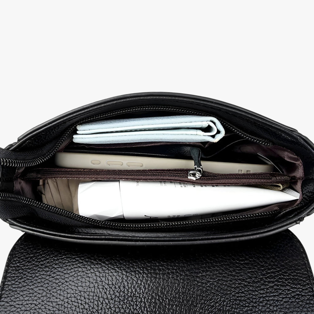 Structured PU Leather Shoulder Bag with Adjustable Strap