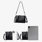 Structured PU Leather Shoulder Bag with Adjustable Strap