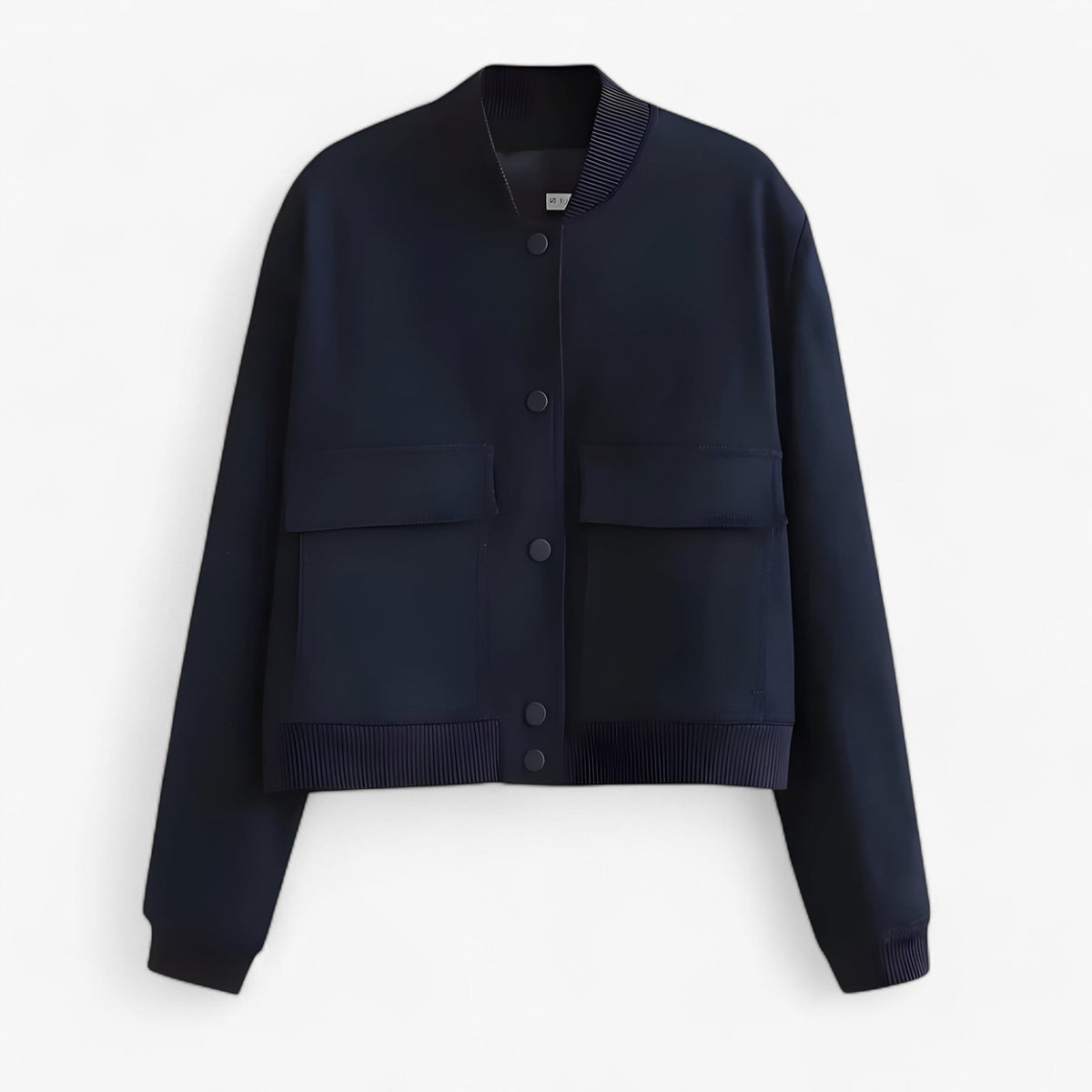 Cropped Bomber Jacket with Soft Lining for Autumn and Winter