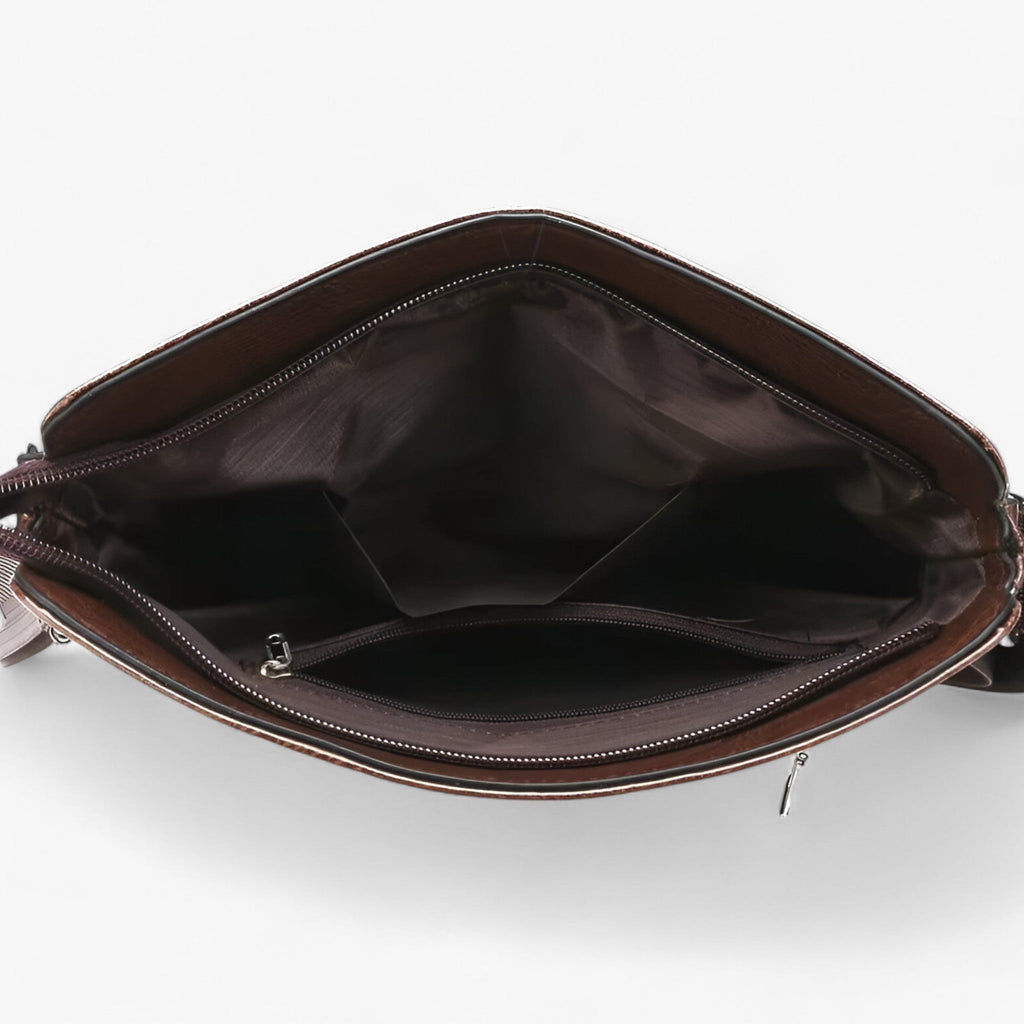 Bolso de hombro de piel sintética PU con varios bolsillos interiores