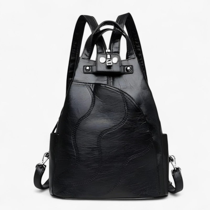 Faux Leather Backpack with Laptop Compartment for Travel