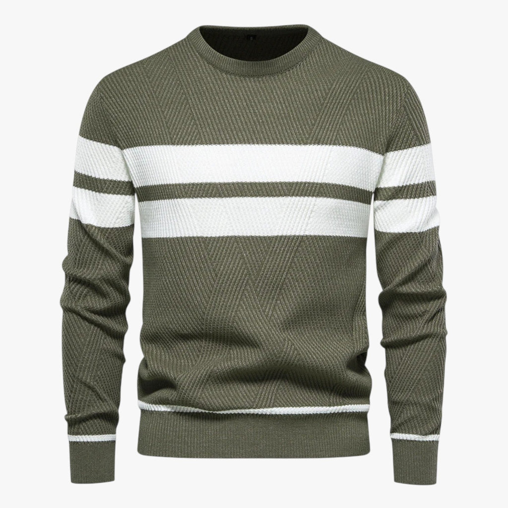Slim-Fit Autumn Sweater with Subtle Floral Print