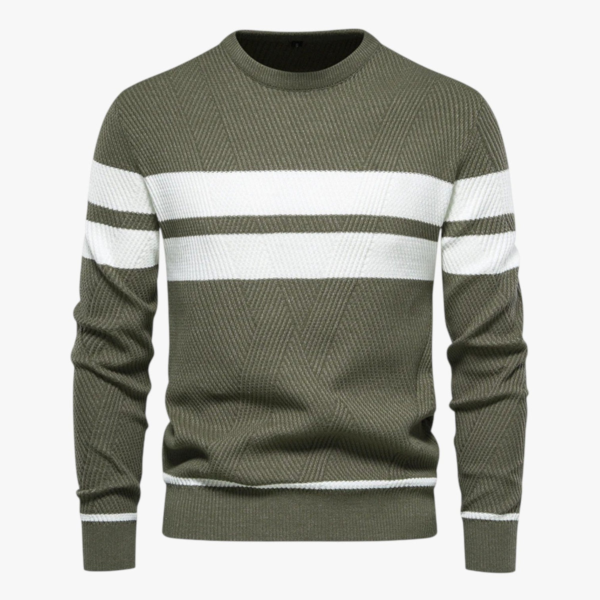 Slim-Fit Autumn Sweater with Subtle Floral Print