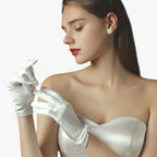 Satin Gloves with Pearl Detail for Ceremonies