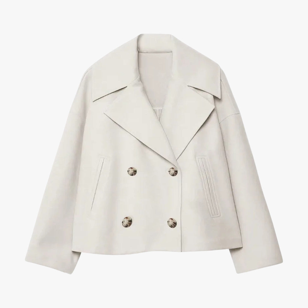 Cropped Wool Jacket with Waist-Defining Fit for Cold Days