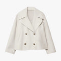 Cropped Wool Jacket with Waist-Defining Fit for Cold Days