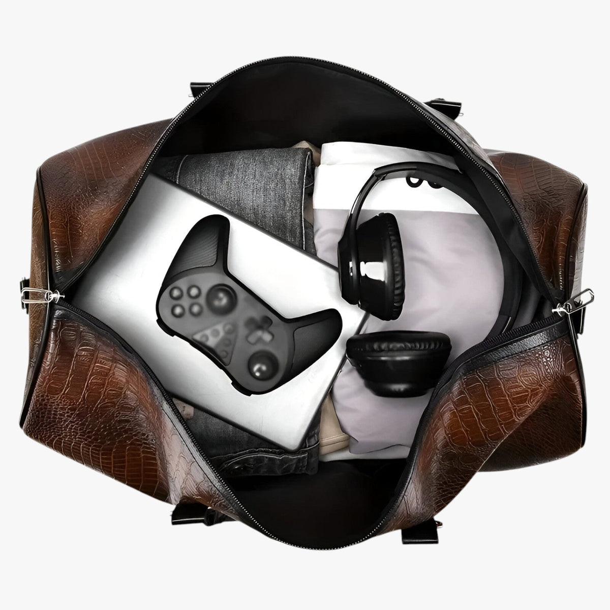 Spacious Faux Leather Travel Bag, Sized for Carry-On Use