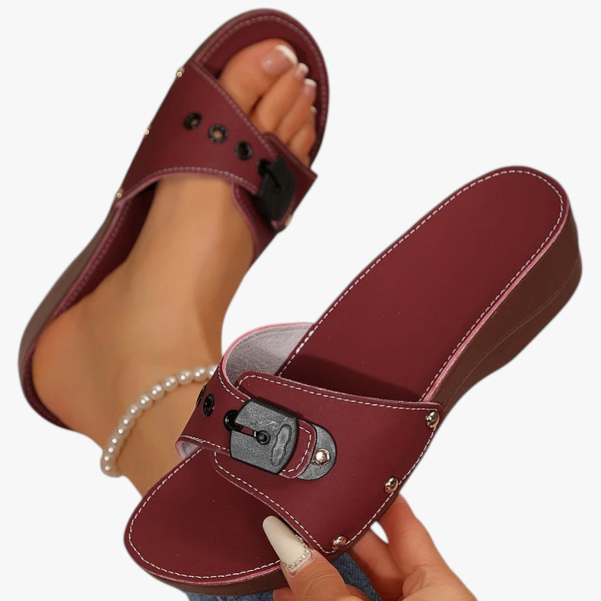 Wedge Heel Sandals with Soft Cushioned Comfort Insole