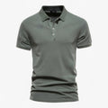 Polo de algodón de corte ajustado con cuello reforzado