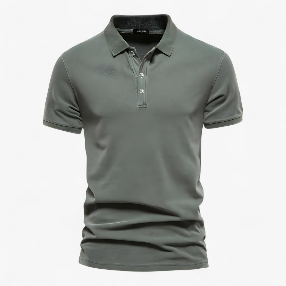 Polo de algodón de corte ajustado con cuello reforzado