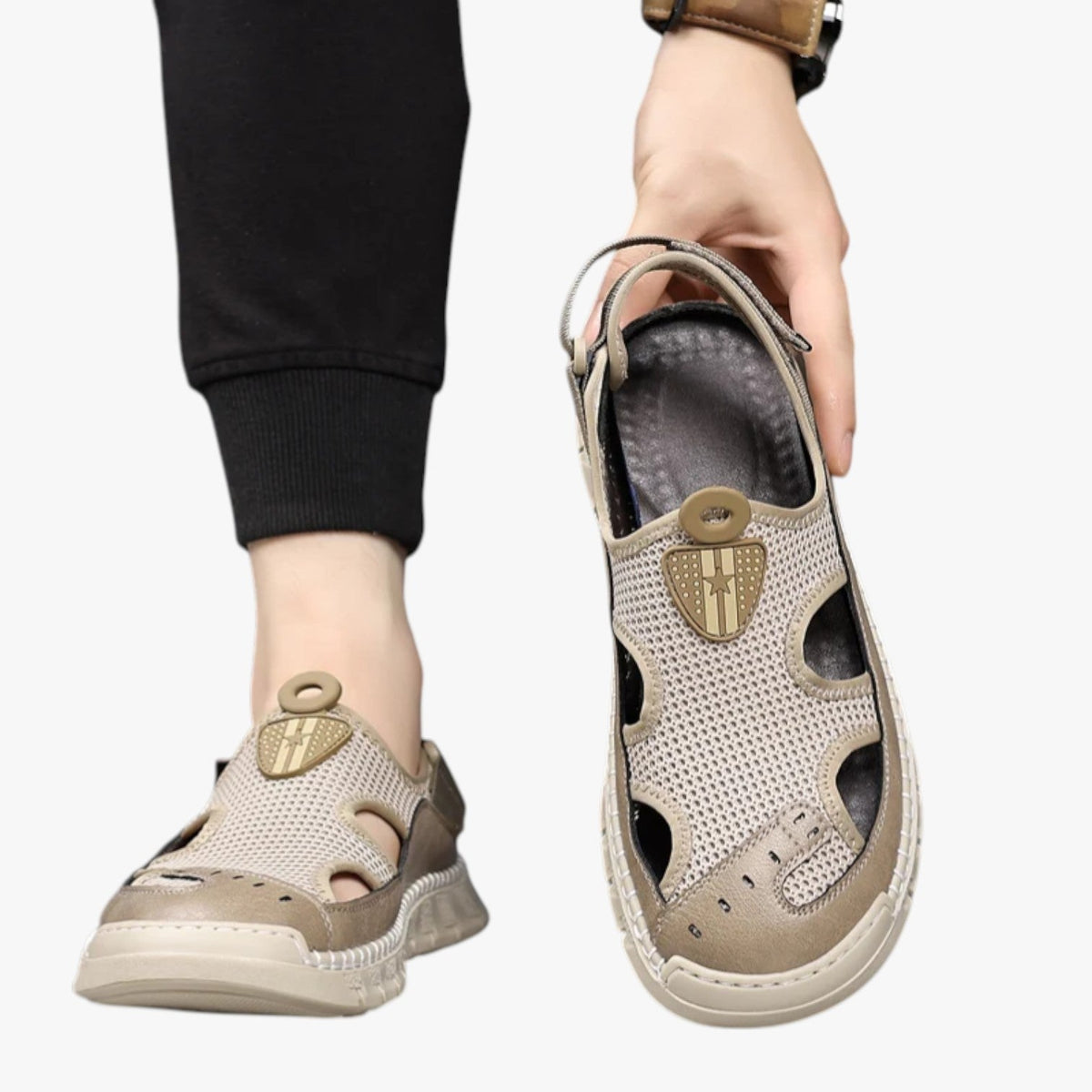 Breathable Mesh Sandals for Men with Slip-Resistant Sole