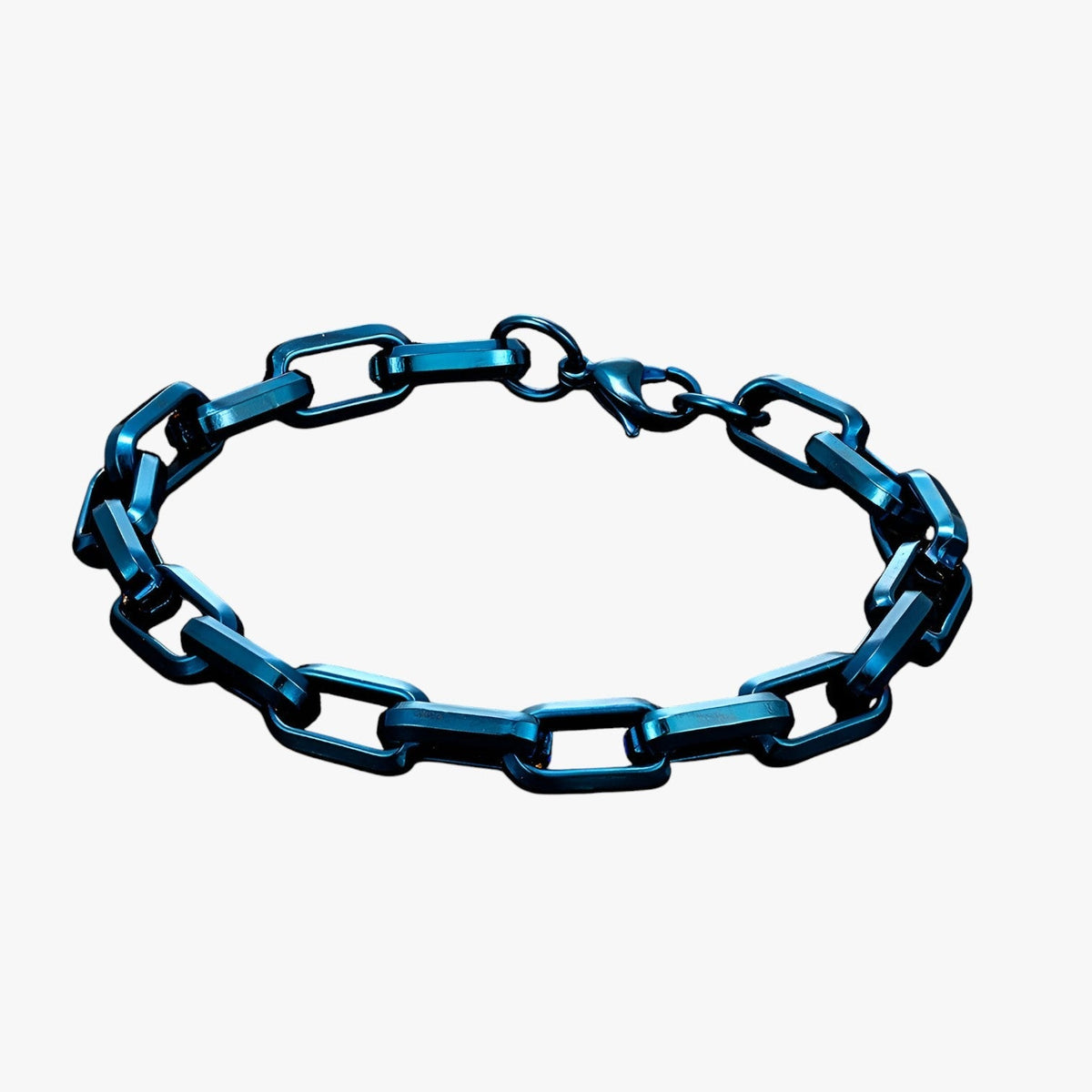Men's Stainless Steel Chain Link Bracelet in Black and Gold