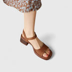 Square Toe Sandals with Vintage Inspired Design