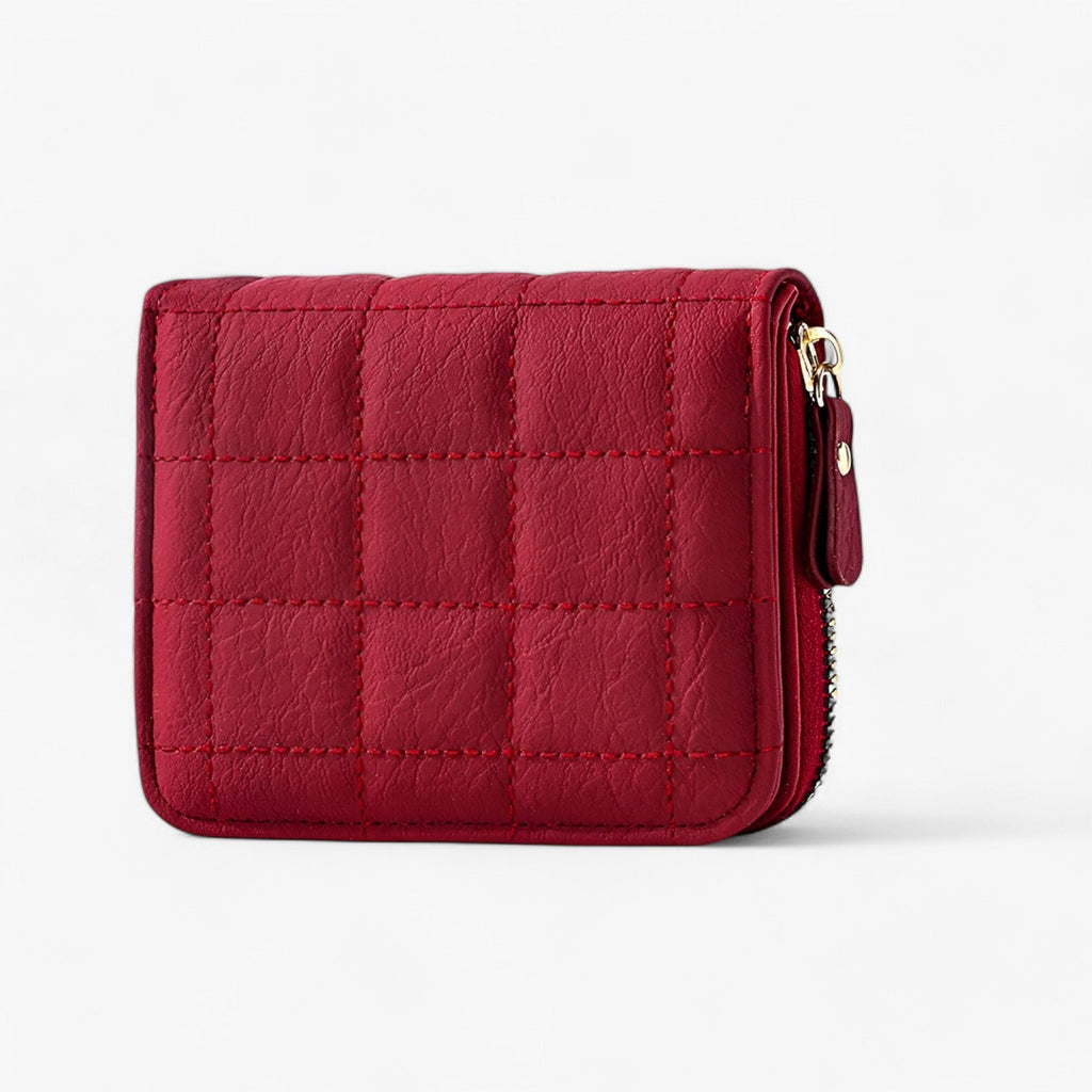 Cartera compacta de piel sintética PU con cremallera para el uso diario