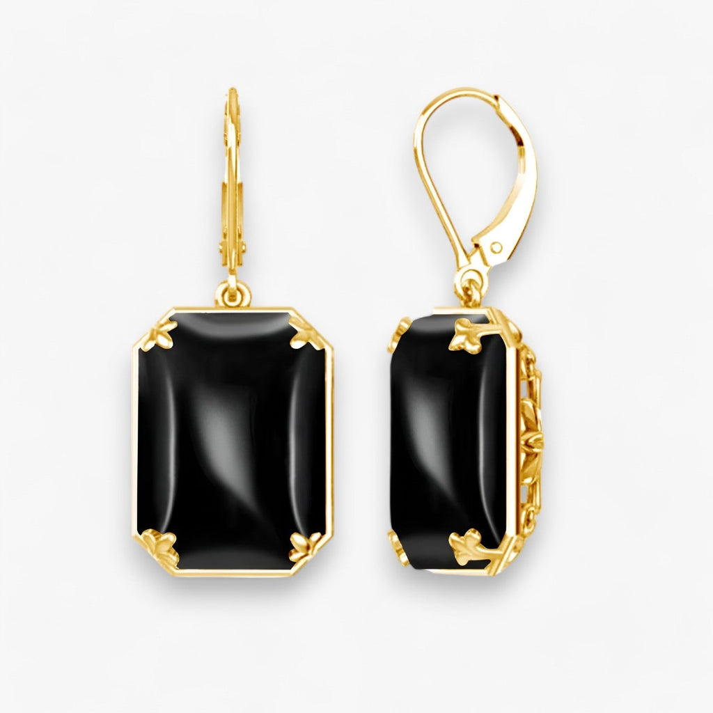 Gemstone Dangle Earrings with Gold and Silver Accents