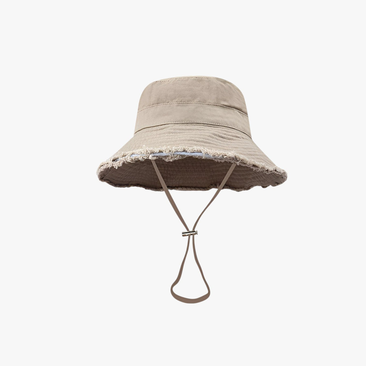 Adjustable denim bucket hat with drawstring fit