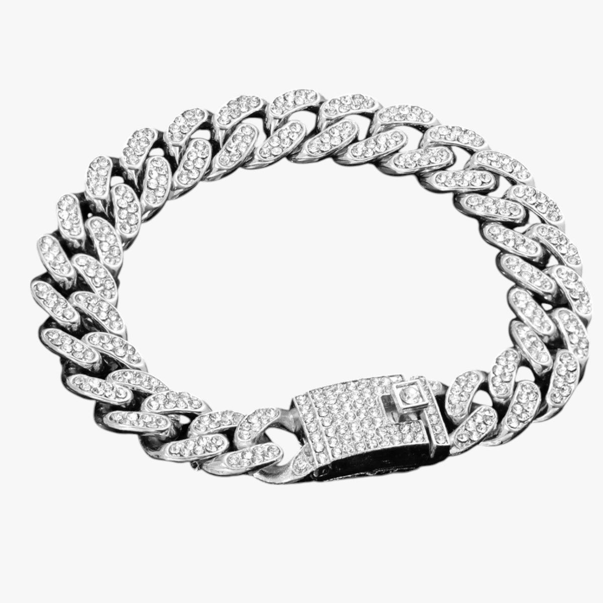 Crystal Tennis Bracelet with Heart Charm Detail