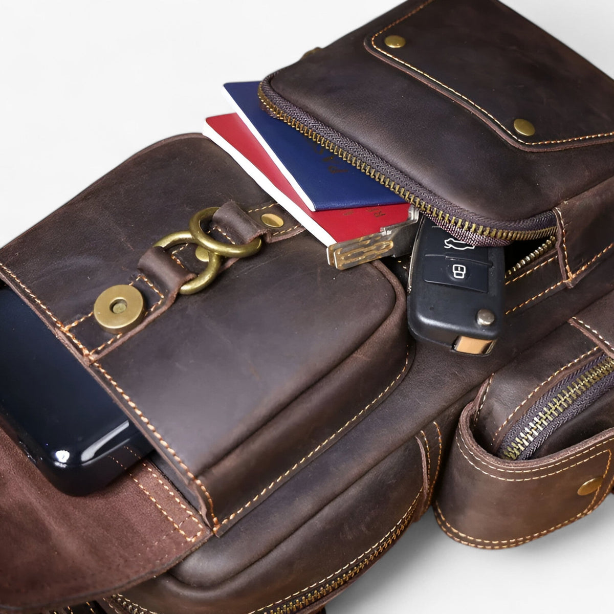 Structured Shoulder Bag with Multiple Organised Compartments