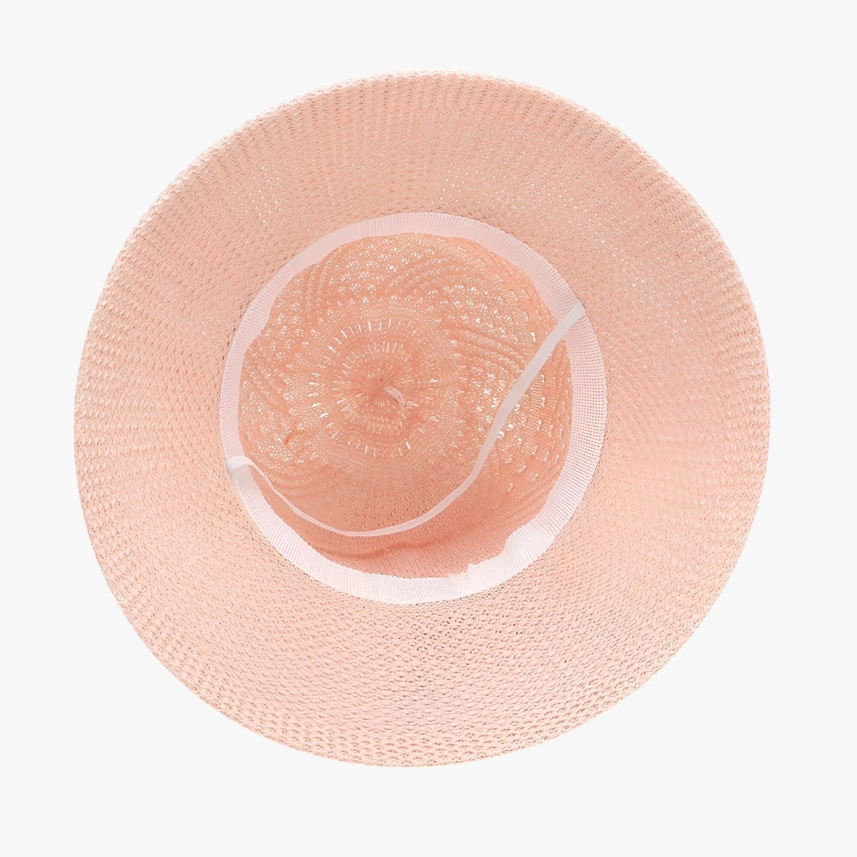 Foldable Straw Sun Hat with Decorative Flower Trim