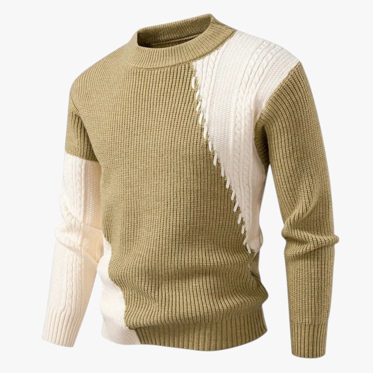 Oversized Colour-Block Knit Sweater for Men