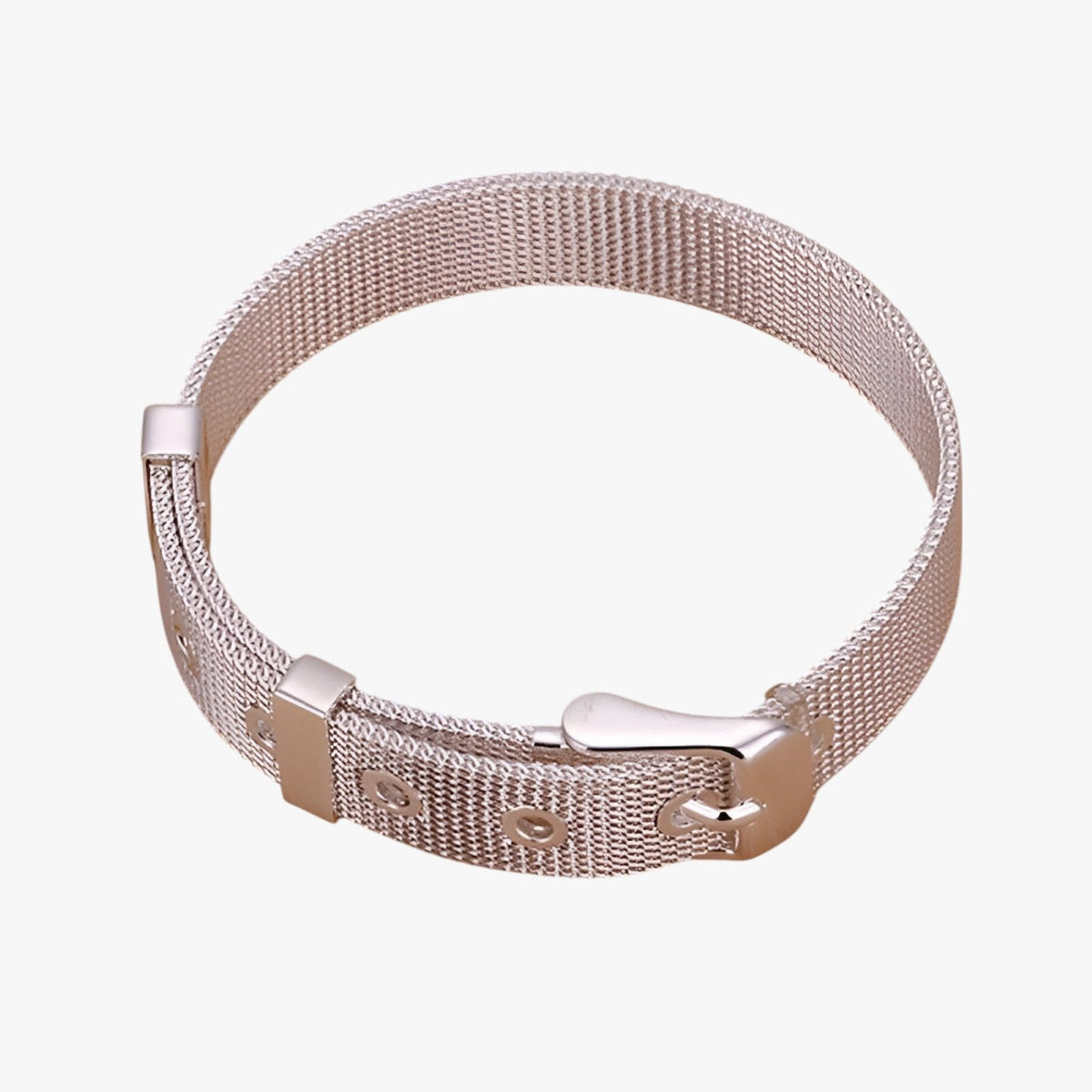 Silver-Tone Bracelet for Men with Adjustable Links