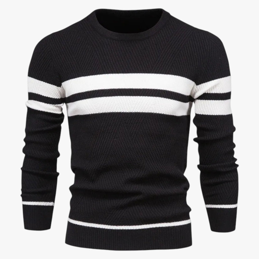 Slim-Fit Autumn Sweater with Subtle Floral Print