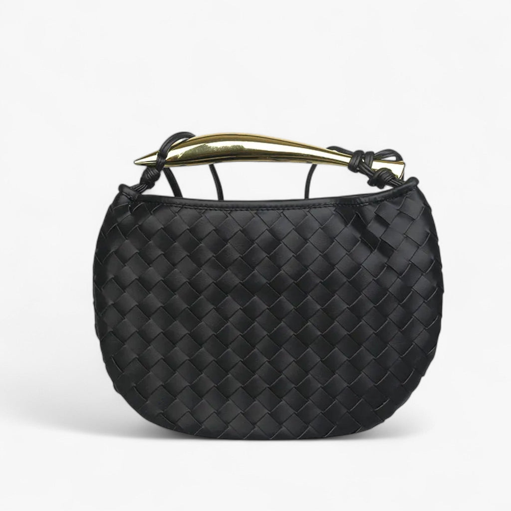 Woven Fabric Bag with Structured Carrying Handles