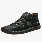 Hand-Stitched Faux Leather Loafers with Flexible Sole