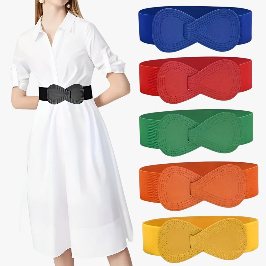 Waist-Defining Dress with Elastic Waistband for Work or Weekends