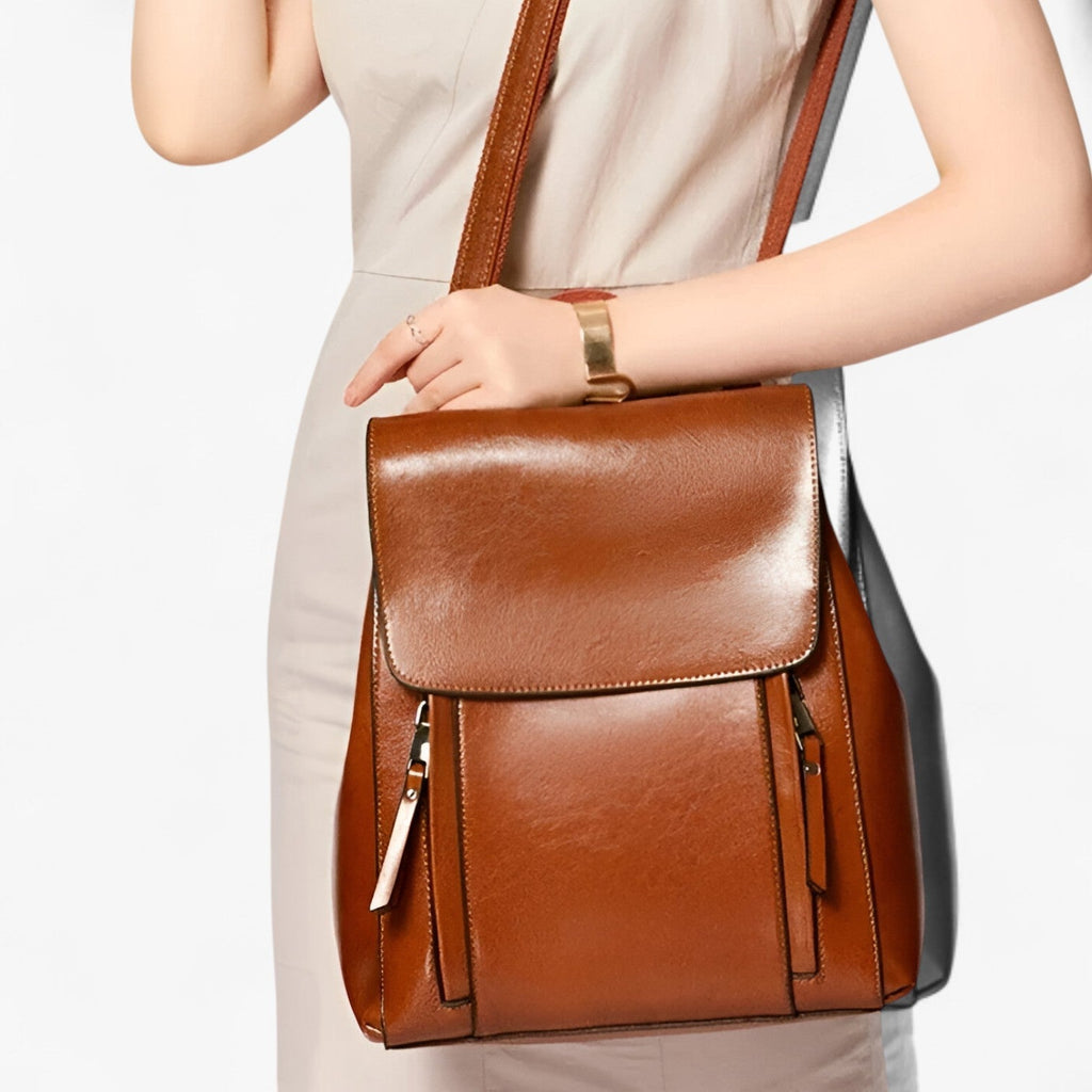 Mochila estructurada de piel sintética para los días de estudio y trabajo