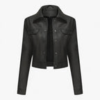Chaqueta de piel sintética de corte ajustado con múltiples bolsillos prácticos