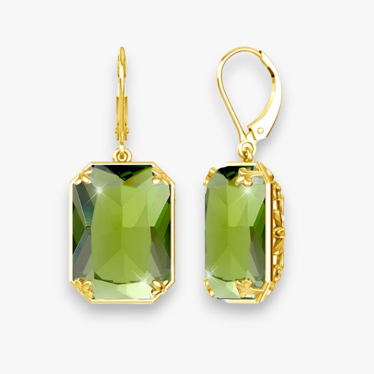 Gemstone Dangle Earrings with Gold and Silver Accents