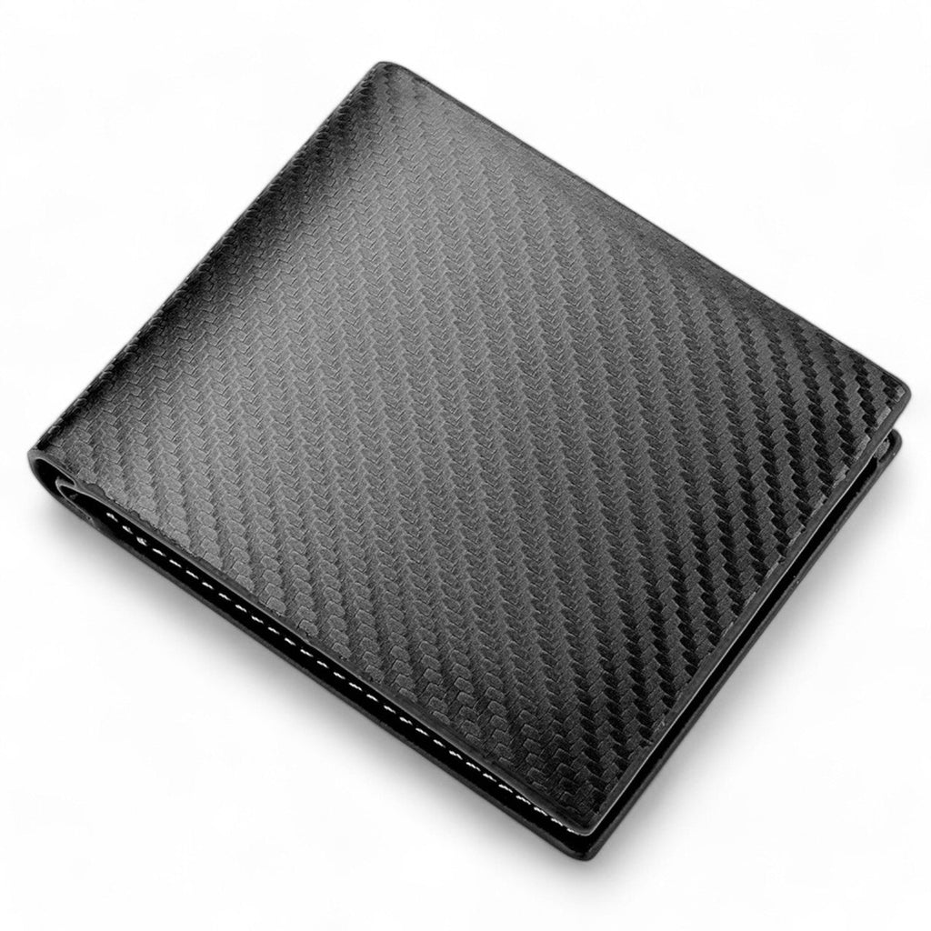 Slim Carbon Fibre Wallet with Zip Pocket and Card Slots