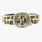 Leopard Print Belt with Punk-Style Buckle for Evening Looks