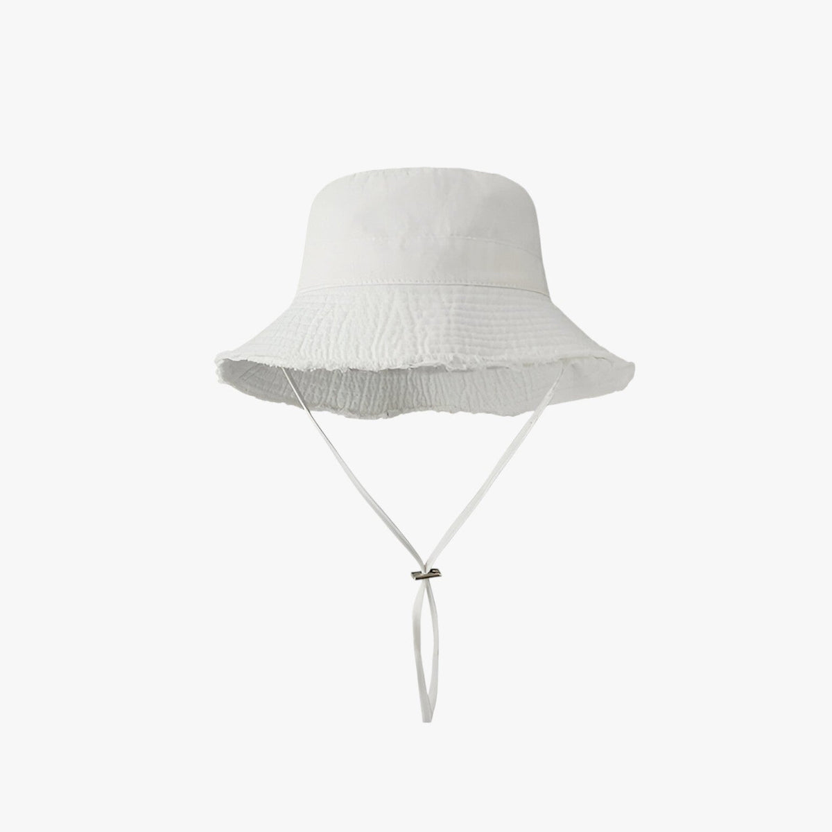 Adjustable denim bucket hat with drawstring fit