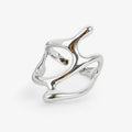 Anillo plateado ajustable de estilo vintage con diseño de rama abierta